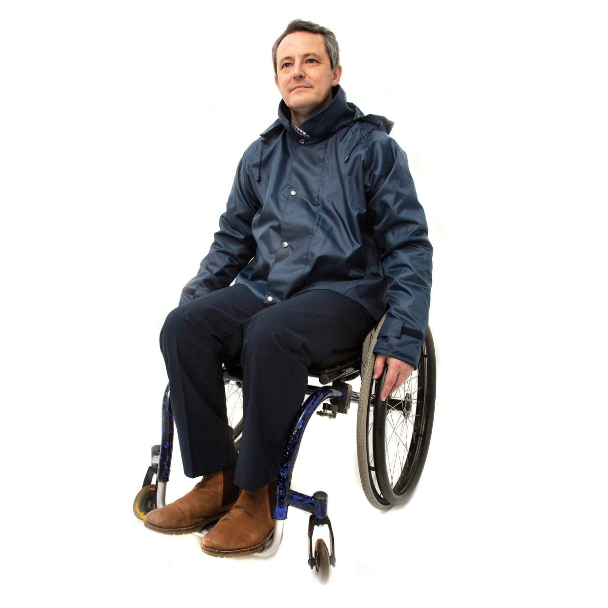 Back Fastening Warm Lined Waterproof Wheelchair Jacket
