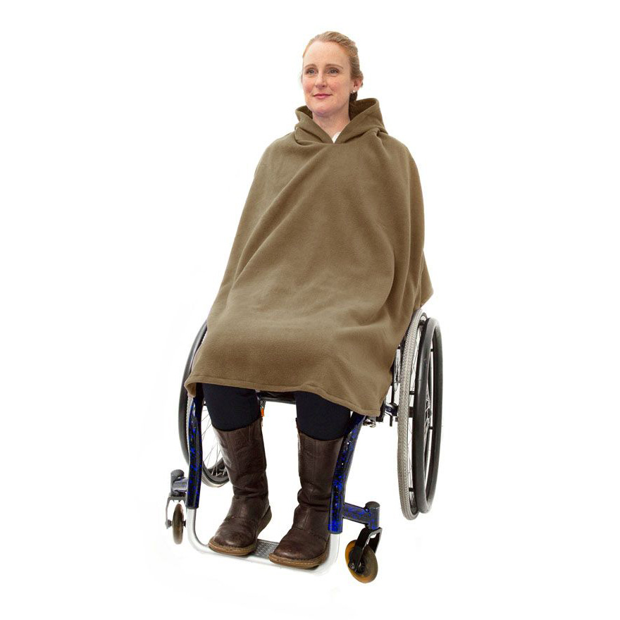 Fleece Hooded Wheelchair Poncho